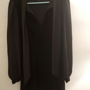NWOT HELLBUNNY Black Velvet Long-Sleeve Dress
